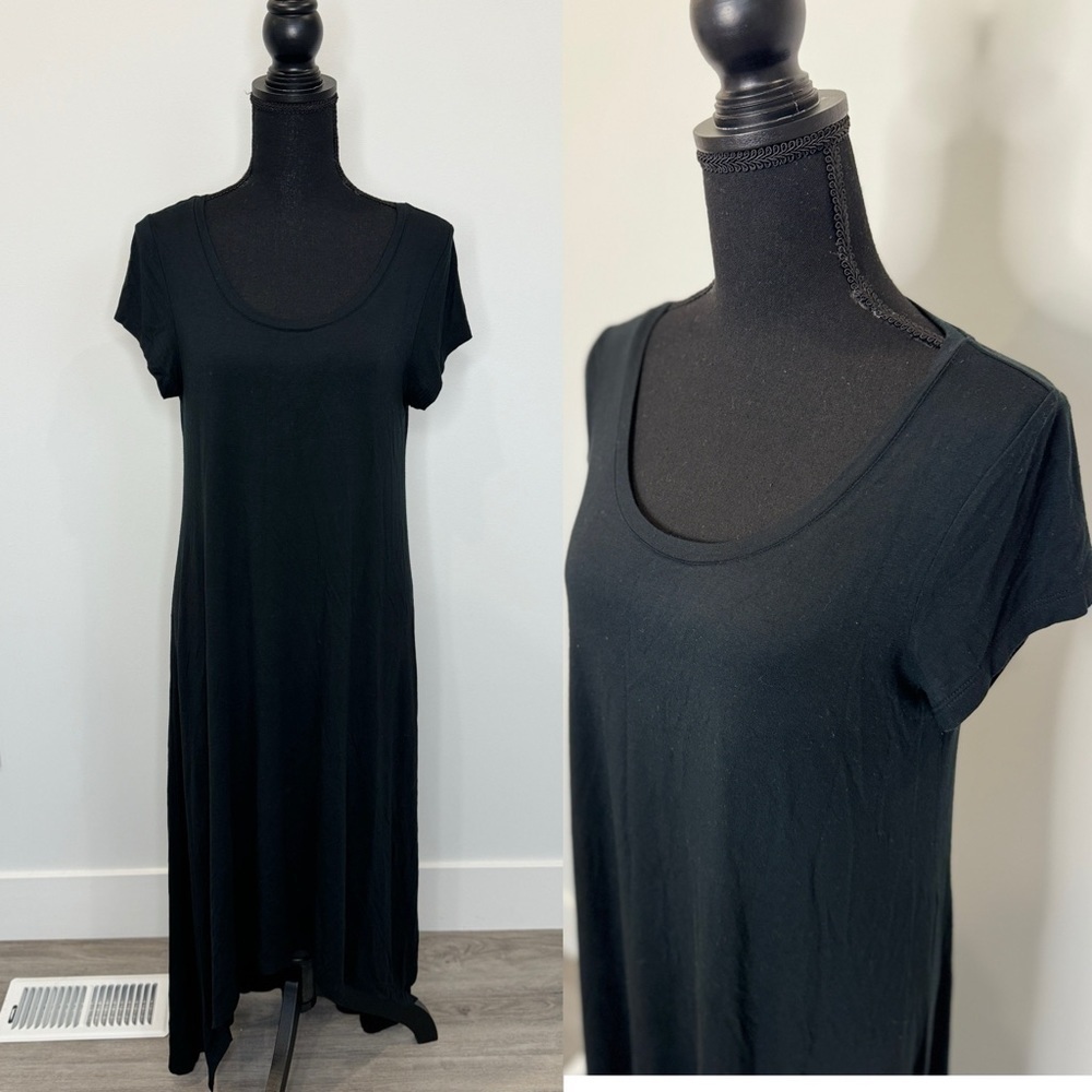 H by Halston Black High Low Maxi Dress (Size Petite XS)
